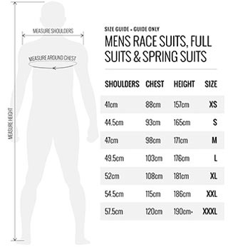 ジェットパイロット ウェットスーツ サイズ表